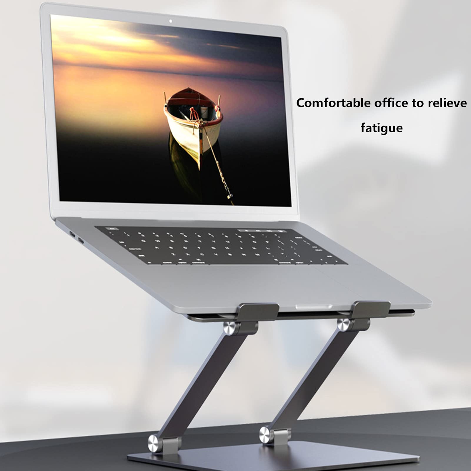 Supporto per Laptop Supporto per Riser per Computer Portatile Regolabile in Lega di Alluminio per Workstation Ergonomica Argento 11,8x8,7 Pollici