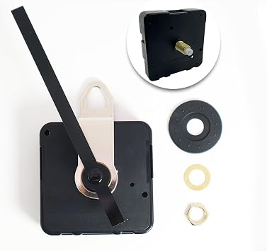 Quartz Clock Movement Mechanism, Silent Sweep Motor for 9mm Thick for DIAL, 16.8mm Shaft Length with Gold Thread, Black Wall Clock Repair Parts Kit with Hands and(B)