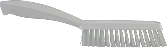 Vikan 13/16 in W Scrub Brush, Stiff, 11 51/64 in L Handle, 5 51/64 in L Brush, White, Plastic 41955-1 Each