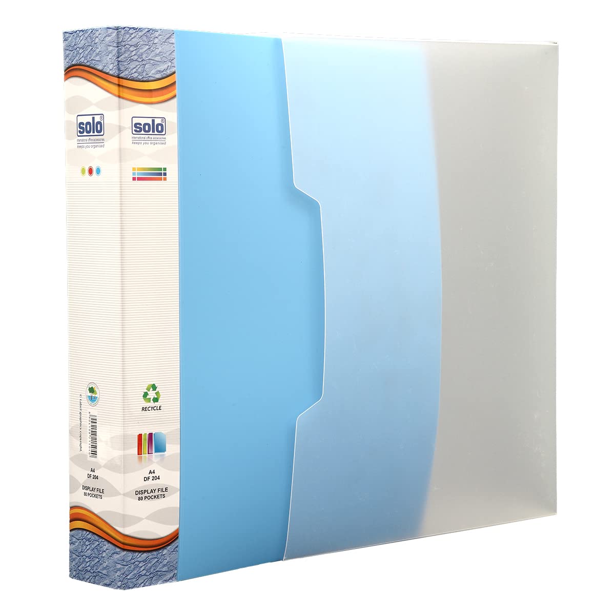 Solo Display File, Presentation Folder with Clear Document Sleeve, Professional Display Portfolio (Display File (Blue), A4 Size-80 Pocket) 1
