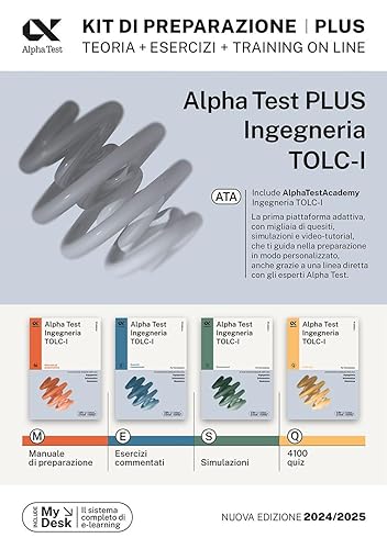 Alpha Test PLUS Ingegneria TOLC-I - Kit di preparazione Plus