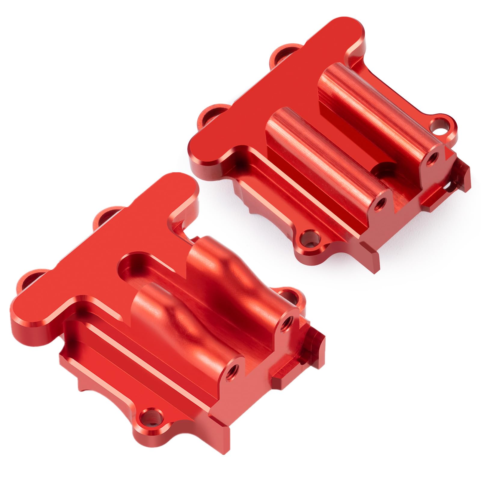 BRKRC Aluminum Front Rear Diff Cover Set for Arrma 1/18 Granite Grom Typhon Grom Mega 380 & 1/14 Mojave Grom Mega 380 & 1/12 AWD NASCAR RC Car (Red)