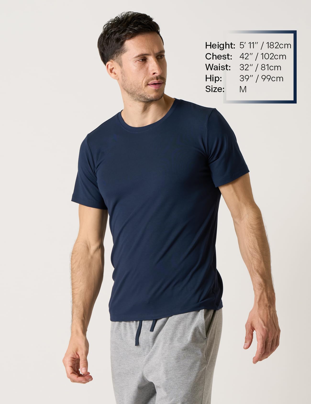 LAPASA Pacco da 2 T-Shirt Uomo Pacco da 2 Micromodal Maglietta Intima Girocollo Canottiera a Maniche Corte Regular Fit M07 M08