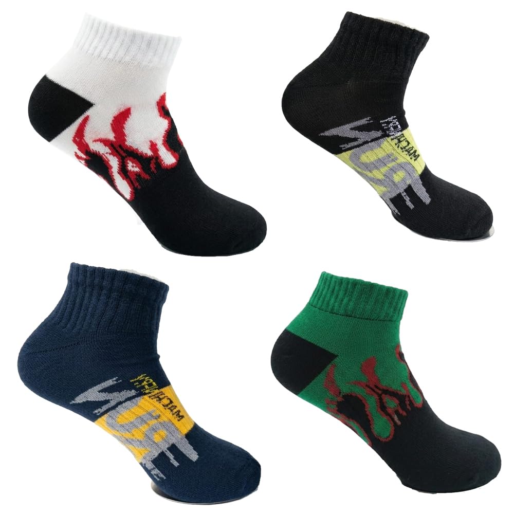 bear & beyond Unisex Ankle Socks Pack of 4 | Multicolor Graphic Designer Socks | Soft Cotton Blend | Breathable Casual Sports Socks for Men & Women | Free Size-picture-35