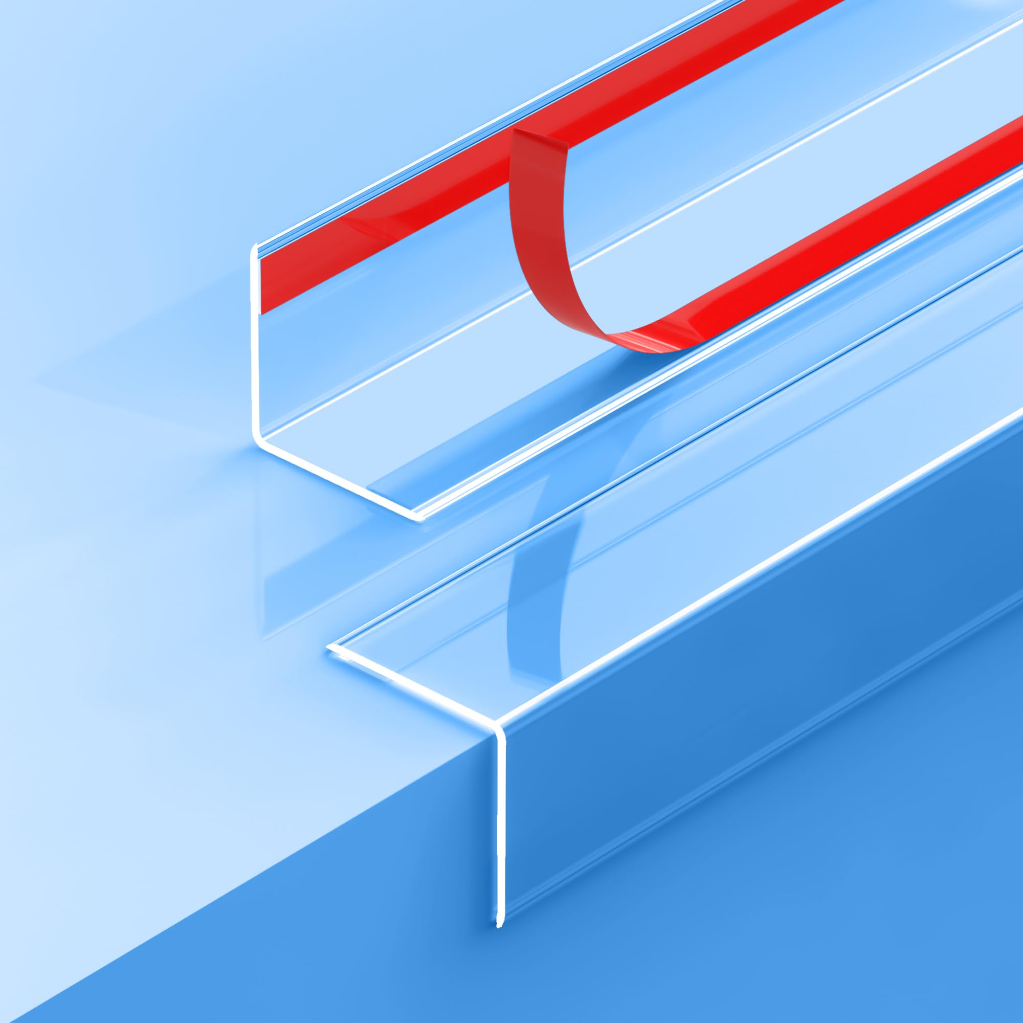 2PCS Clear Self-Adhesive Night Stand Corner Protectors，Corner Guards & Edge Protector for Wall Door Frame Cabinet Baseboard & Door, Table, Stair (16"