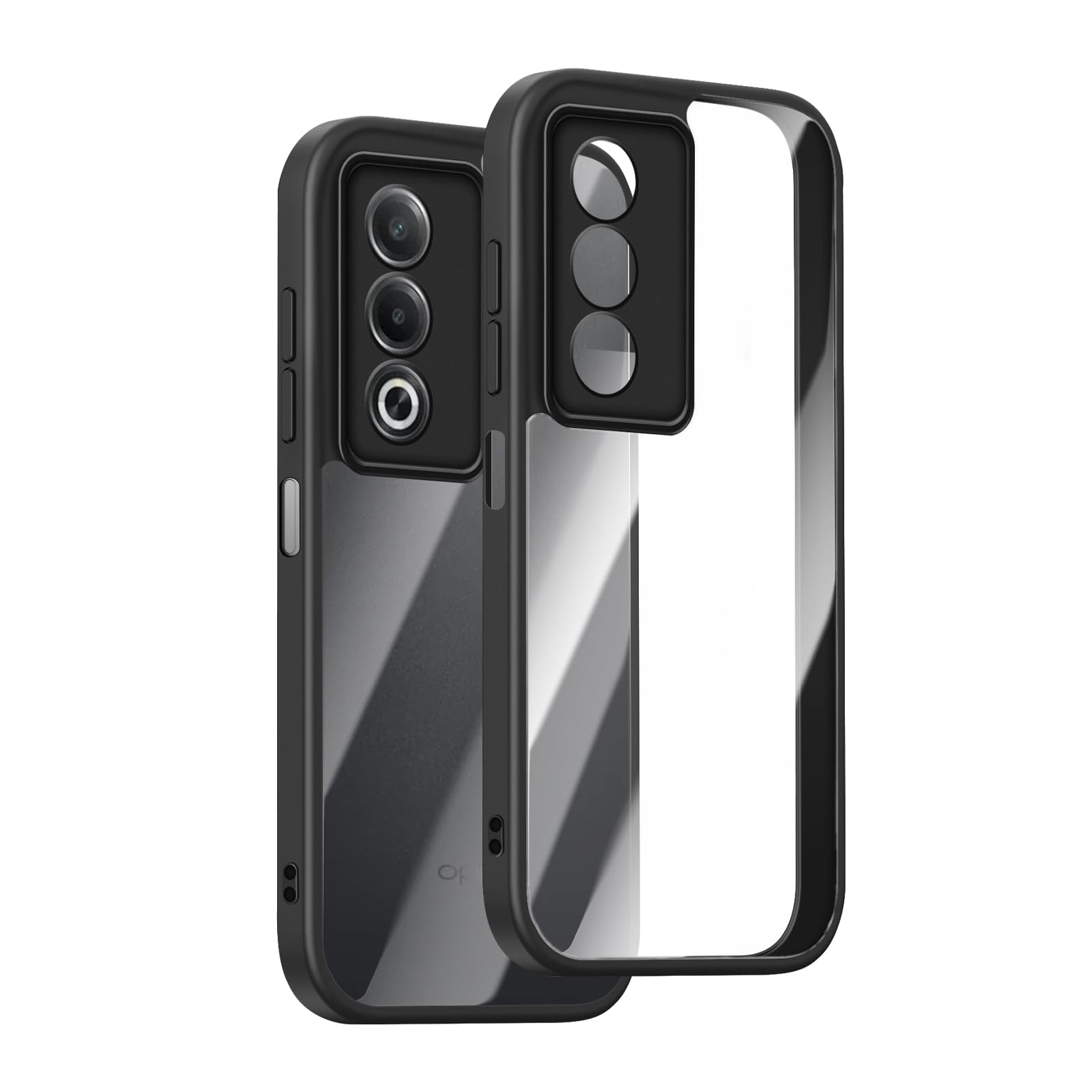 [SinRenn] OPPO A3 5G (A402OP CPH2639) ケース クリア 360°全面保護 薄型 レンズ保護 スマホケース 耐久性 透明PC背面+ソリッドカラー TPUフレーム 耐衝撃 携帯カバー 黄変防止 擦り傷防止 米軍MIL規格 落下防止 携帯ケース OPPO A3 Pro 5G スマホカバー （ブラック）