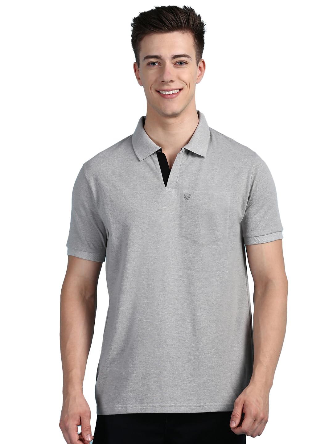 Lux CoziMen's Half Sleeve Soild Casual Regular Fit T-Shirt with Chest Pocket | Polo Tshirt for Men