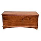 Rustic Red Door Co. Whitley Cedar Hope Chest with Flat Top – Amish Storage w/Anti-Slam Hinges – Blanket Hope Cedar Wood Base Trunks with lock (Brown Maple Wood, Asbury Stain, 46