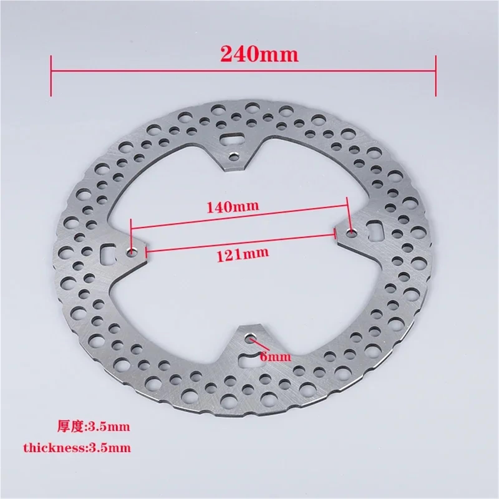 Motocyklowe klocki hamulcowe Tarcze hamulcowe motocyklowe 240 mm pasujące do motocykli Honda CR125R CR250R CRF250R CRF250RX CRF250X CRF450R CRF450RX CRF450X(240mm Rear Disc)
