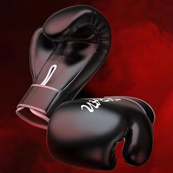 Set of 2 Boxing Training Gloves Sparring Muay Thai Workout Fight Punching Bag Mitts 10oz_Black 10oz