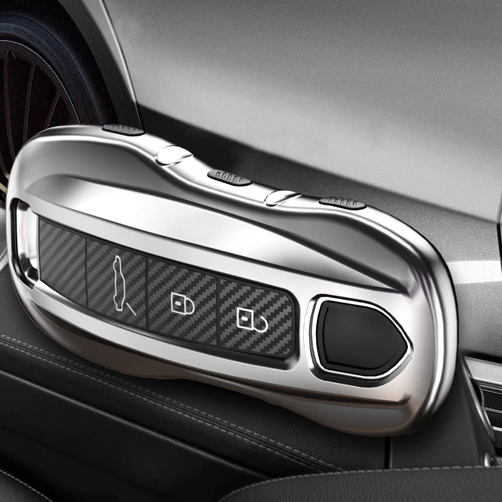Custodia In Pelle Pazzo Per Chiave Auto HIBEYO Smart - Compatibile Con Porsche Cayenne 92A, Carrera 991, Boxster, Panamera - Colore Nero