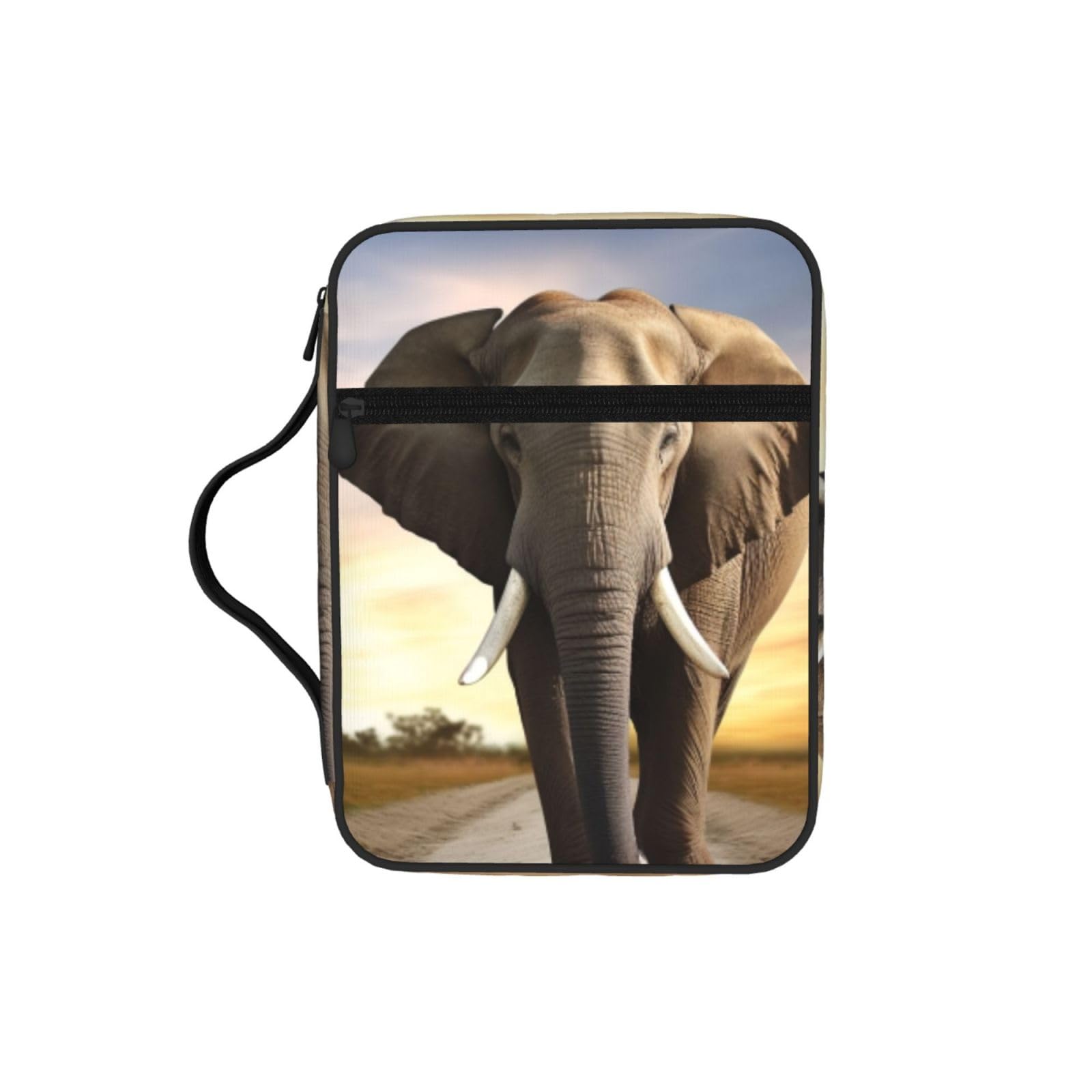Elephant Walking Bible Cover Case Waterproof Bible Bag With Handle Organizer Storage Book Cover For Bible Study