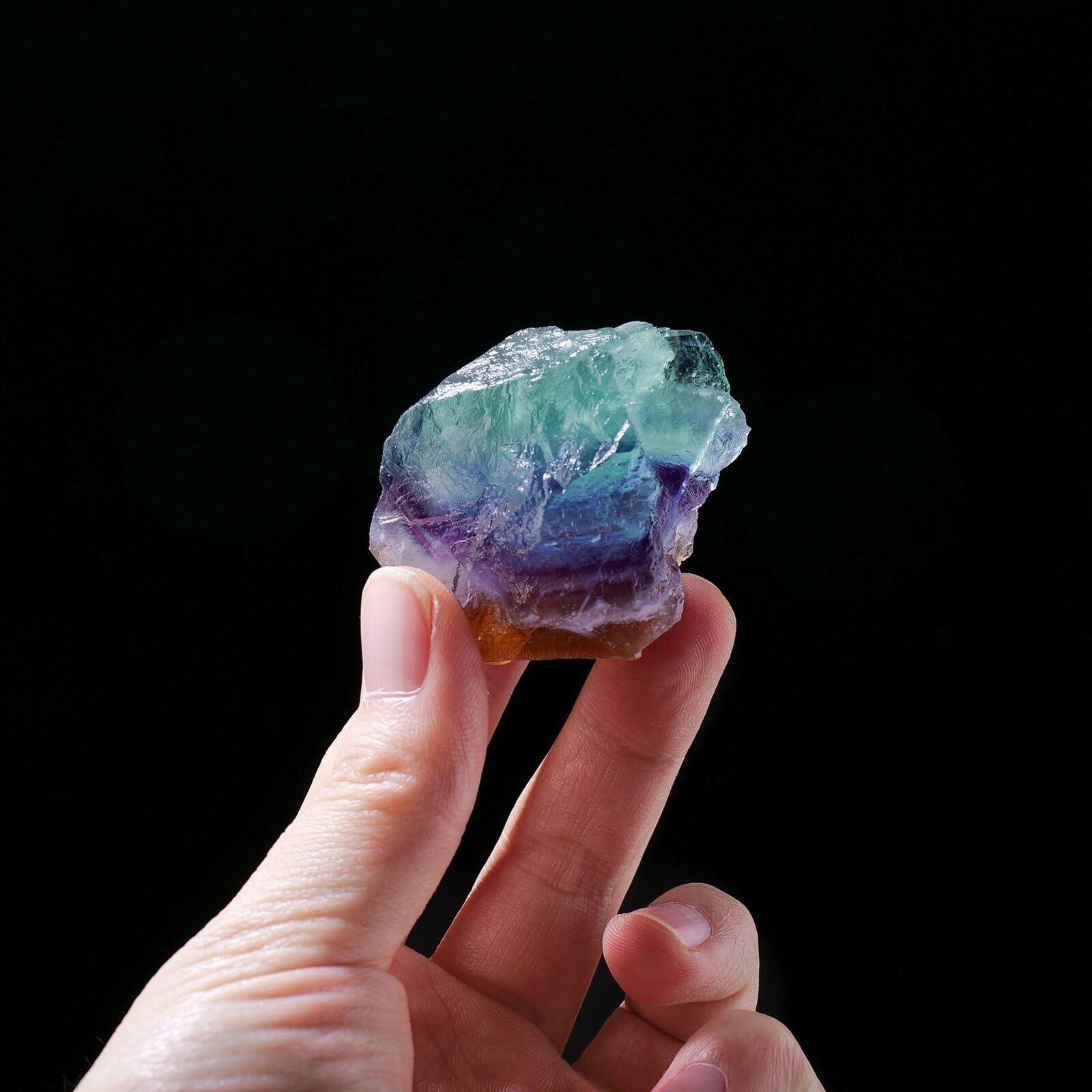 MDBJTCYZN Crystal Fluorite Raw Stone Purple Green Rough for Collection Home Decoration Ornaments