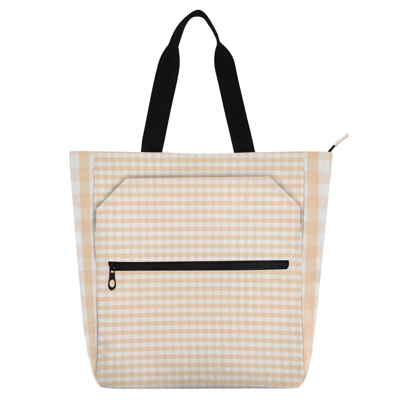 Sac de courses réutilisable avec fermeture éclair style rétro vichy - 8