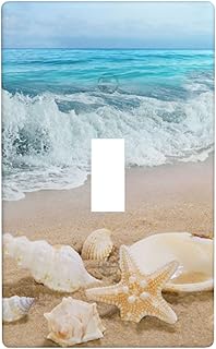 Wall Plate Single Toggle Switch/Wall Plate,Light Switch Cover Single Gang Toggle Wall Plate,Single Toggle Decorative Wallplate Switch Plate Covers Beach Painting a-Single Toggle