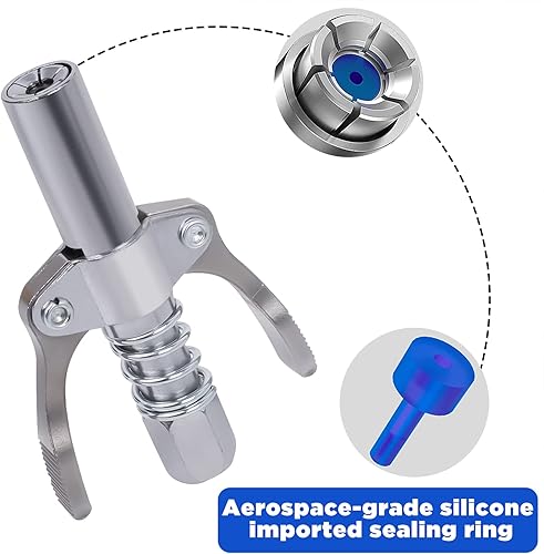 Miniatura 4 de Cevhzoe Acoplador de pistola de grasa, acopladores de grasa de liberación rápida, compatible con todas las pistolas de grasa de 18 pulgadas,