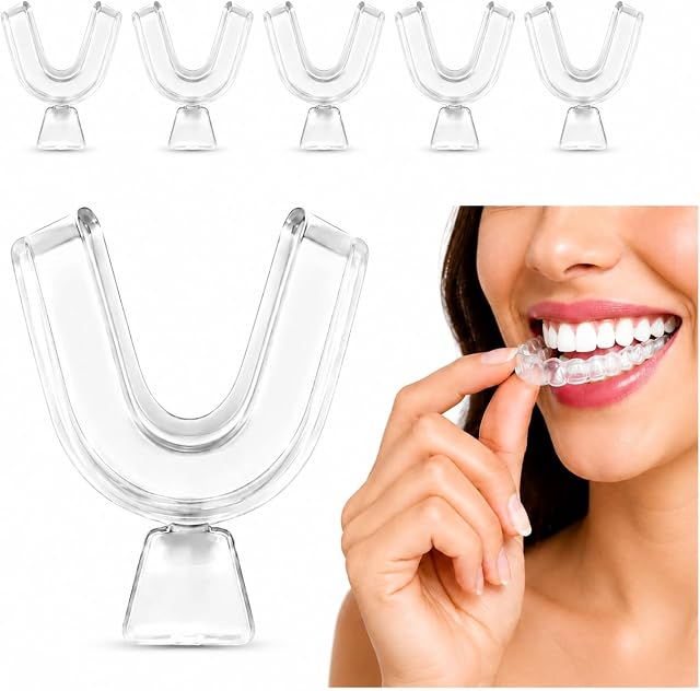 6 Pack Teeth Whitening Trays, Thermoplastic Teeth Mouth Guard Night Guards Trays for Adults, Reusable Clear Moldable Gum Shield for Teeth Protecting for Bleaching, Teeth Protection and Night Use