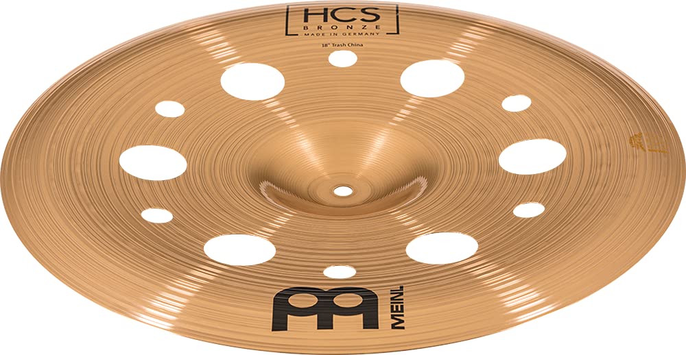 Meinl Cymbals HCS Bronze Trash China 18 Zoll (Video) Schlagzeug Becken (45,72cm) B8 Bronze, Traditionelles Finish (HCSB18TRCH)