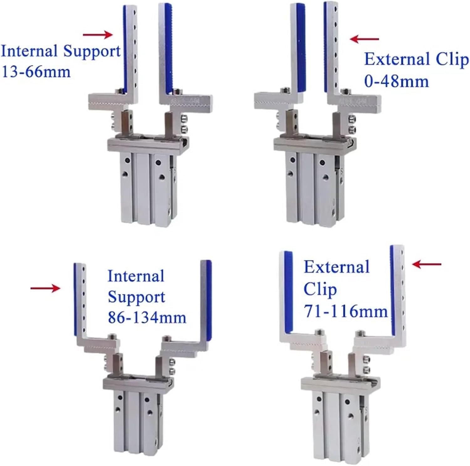 MHZL2-16D Adjustable Positioning Chuck Finger Cylinder Parallel Clamp Manipulator Extended Opening Clamp(External Clip0-48mm)