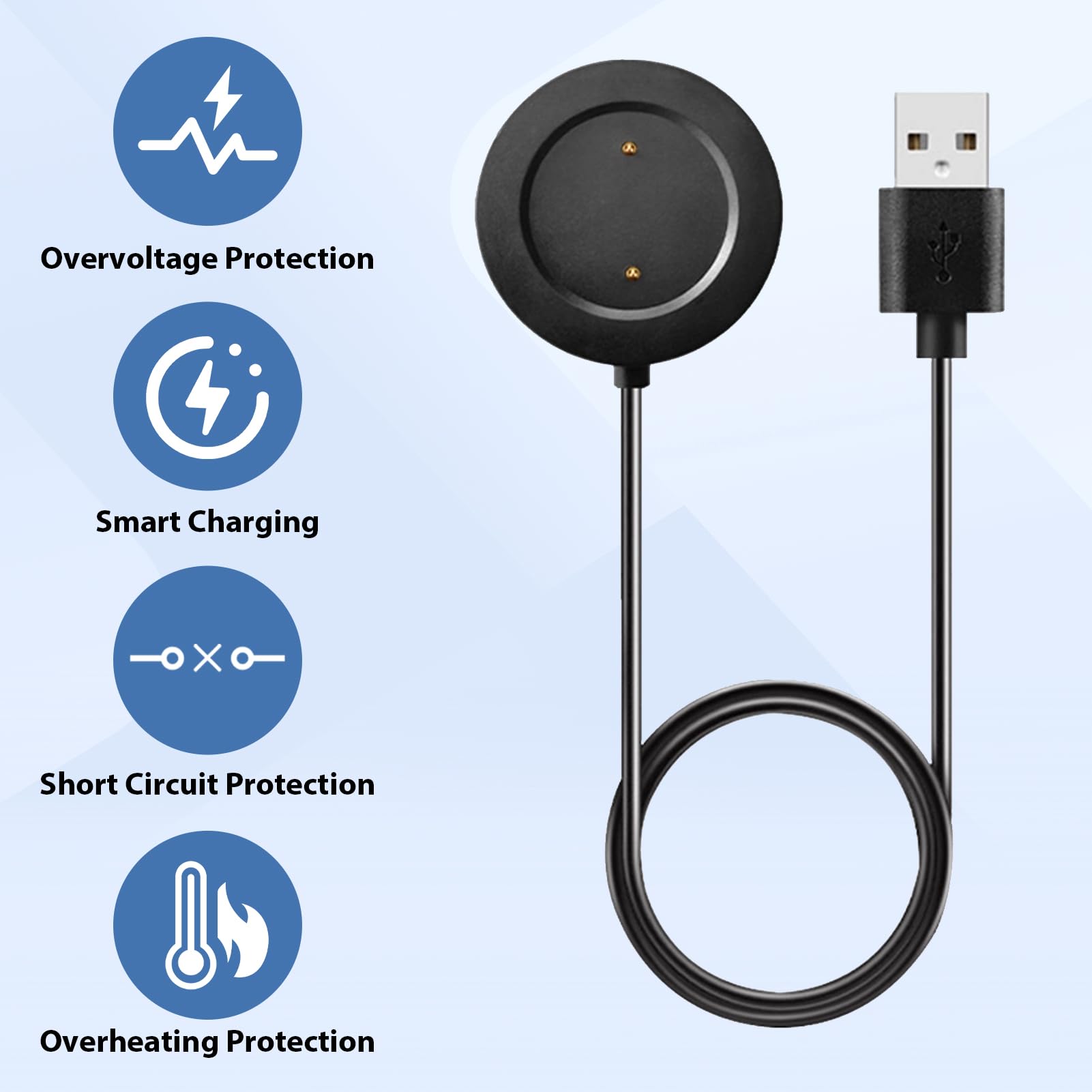 2 sztuki kabla USB do ładowania kompatybilny z Xiaomi Watch S1 / Color Sport / Color2 Active, ładowarka zastępcza, kabel do szybkiego ładowania, magnetyczna ładowarka USB, przenośny kabel do