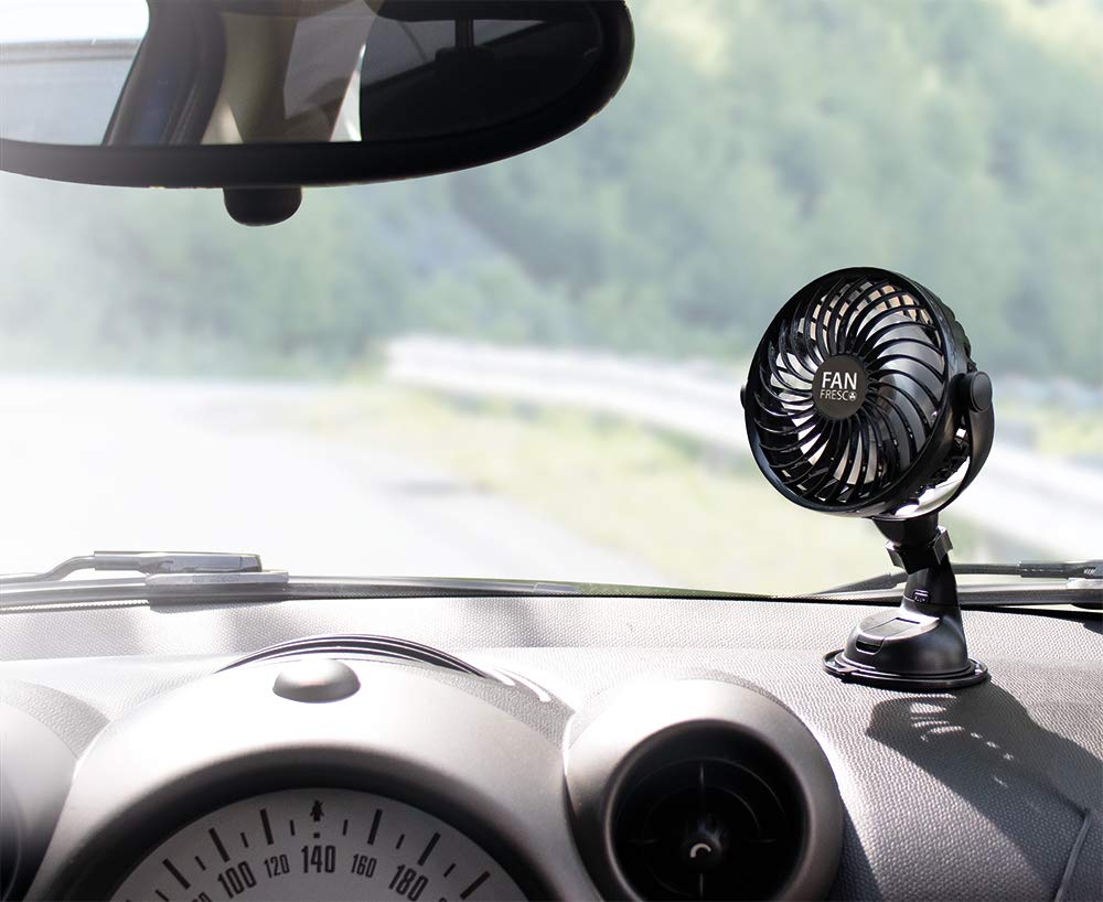 CORA Ventilateur Rechargeable 4 Vitesses avec Ventouse
