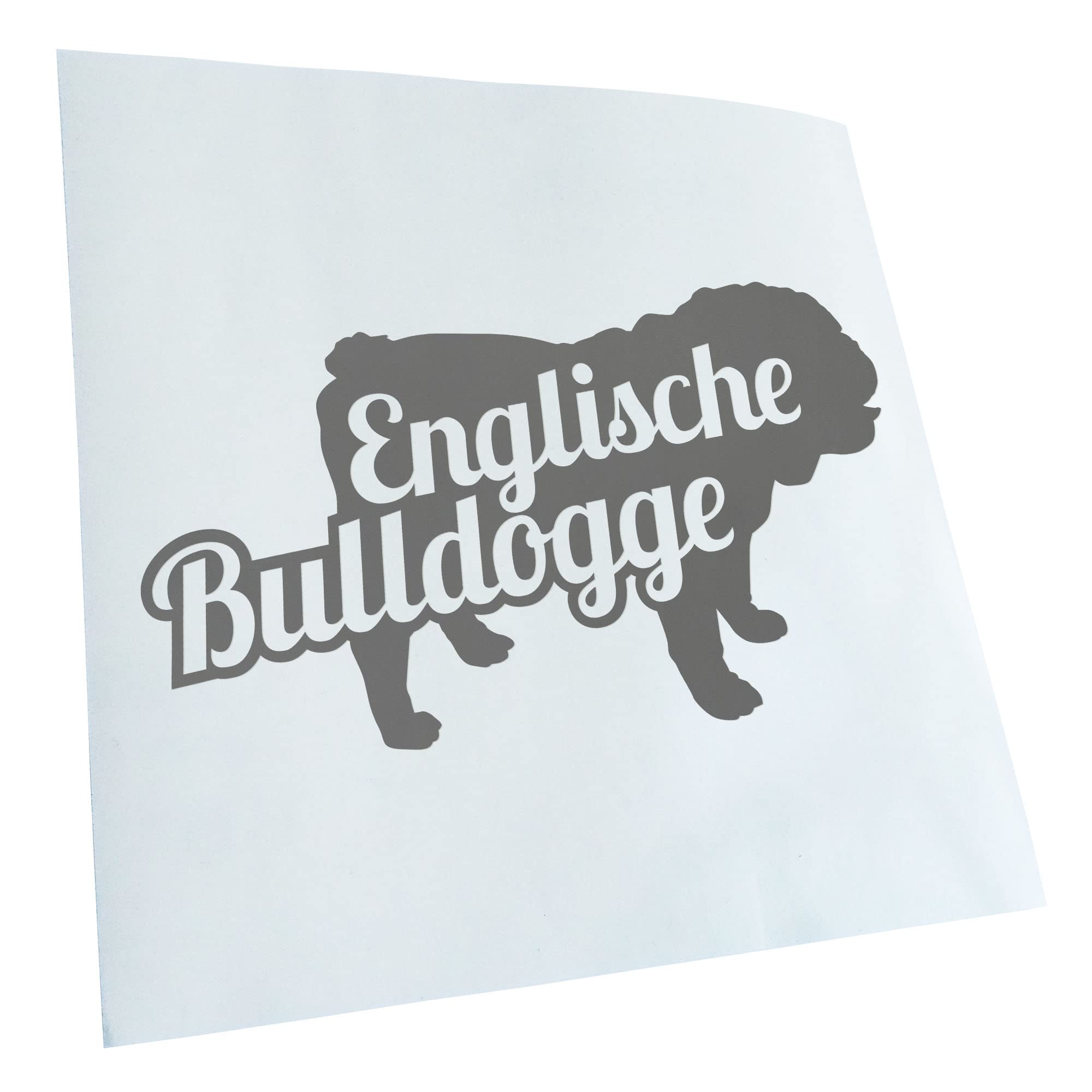 Kiwistar - Car Sticker - Grey - 17.5 x 10 cm English Bulldog with Name - Rear Window Car Sticker Weatherproof for Car Truck Moped Truck - Sticker Exterior Self-Adhesive Tuning Accessories for Windows