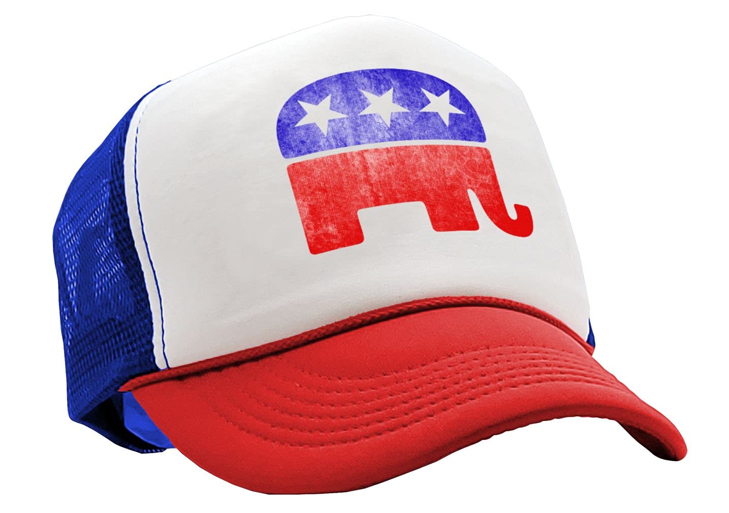 The GoozlerRepublican Elephant - GOP President USA Grunge - Vintage Retro Style Trucker Cap Hat