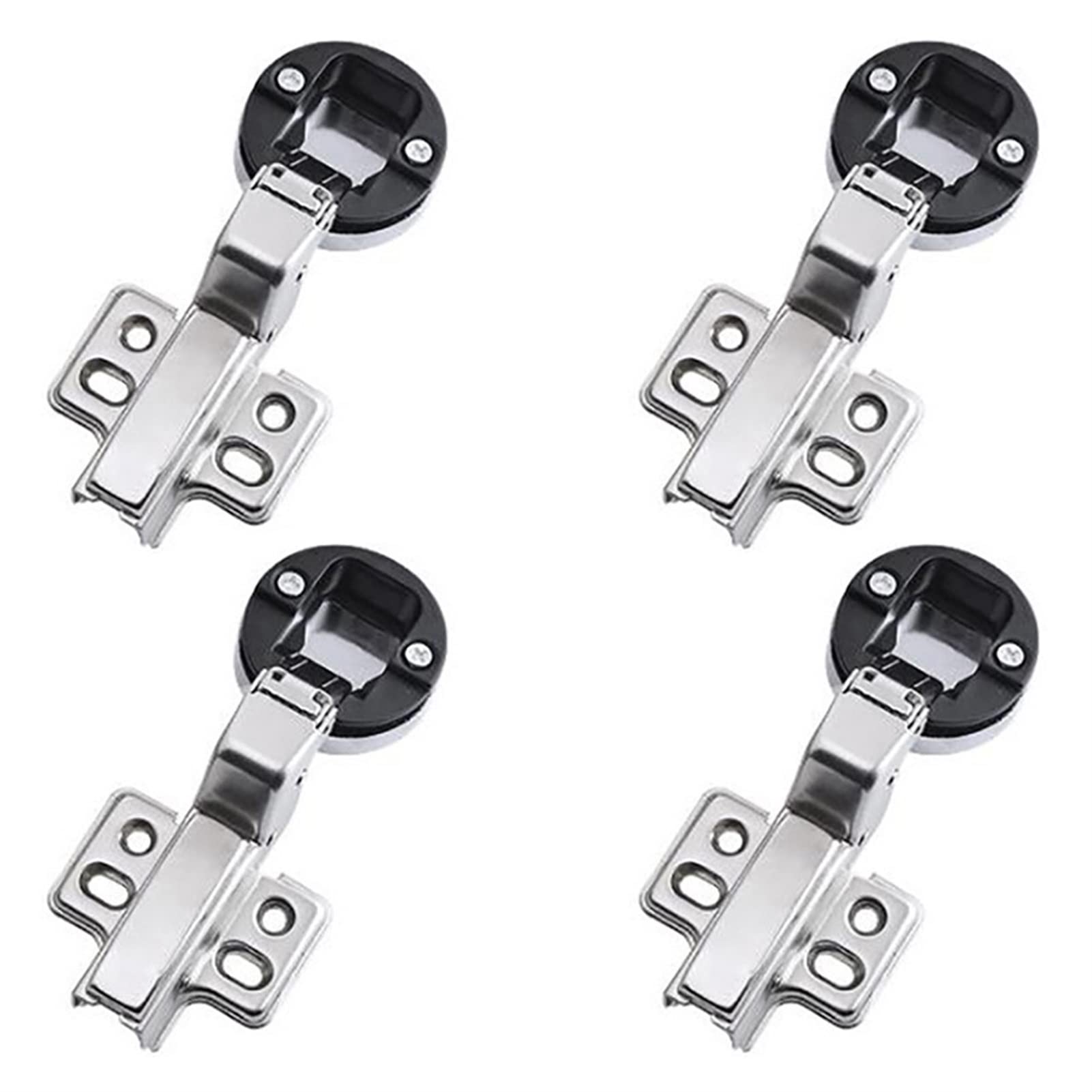 AUNANGLJSCS 4 Pieces Kitchen Cabinet Hinges, Stainless Steel Hydraulic Damping Glass Door, Suitable for Cabinets, Wardrobes, Wine, Etc(Big-26mm)