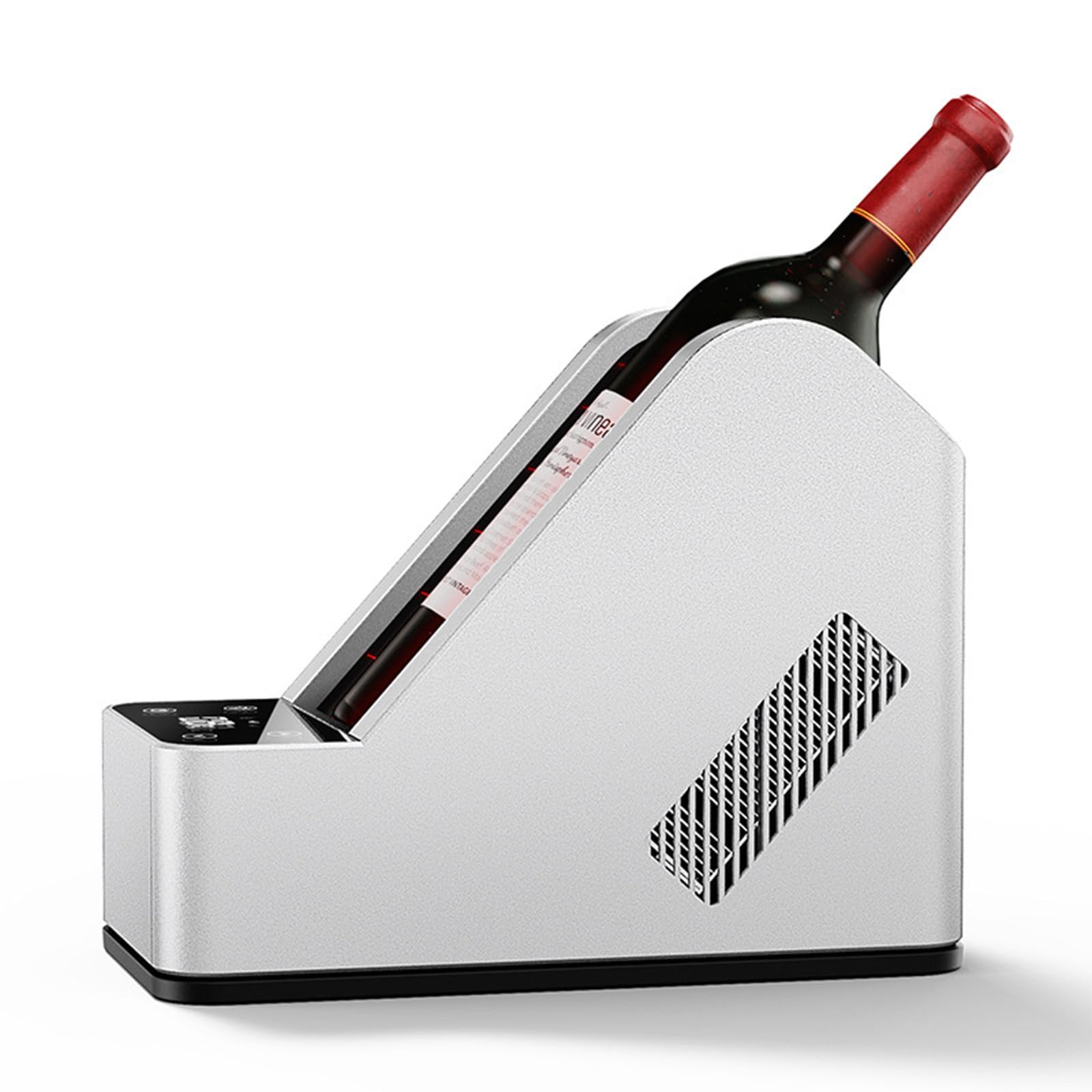 Enfriador de vino eléctrico para botella individual, temperatura ajustable de 0 a 20 °C, pantalla LCD, control táctil LED, iluminación ambiental para mesa de comedor, caja de refrigeración compacta