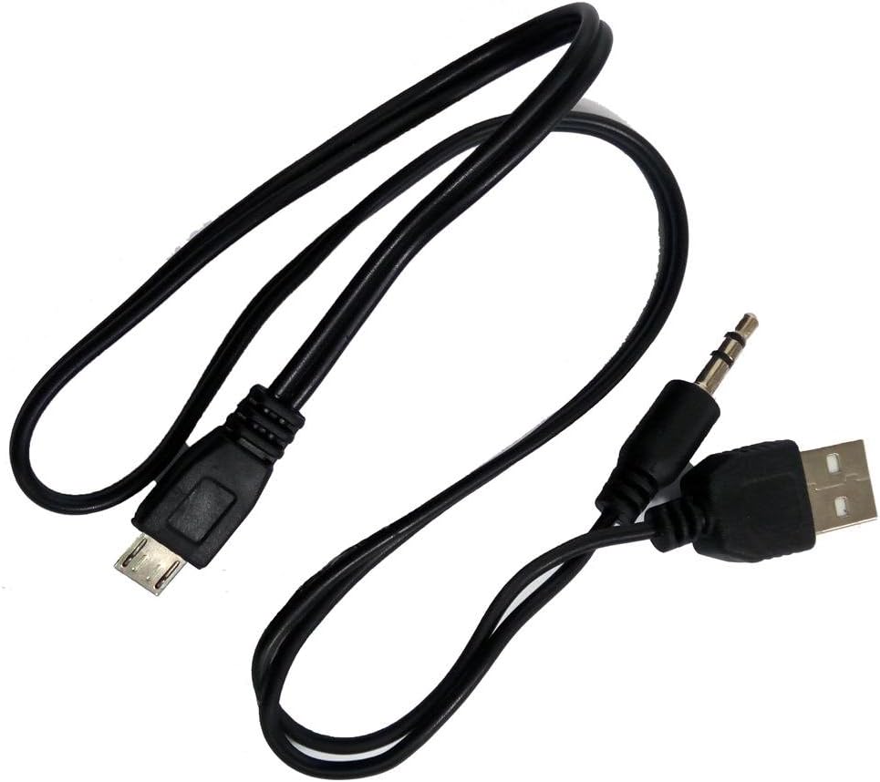 DEEIRAO 1x Micro USB 5pin to 3.5mm Audio Port Cable and USBA Charge Cord for