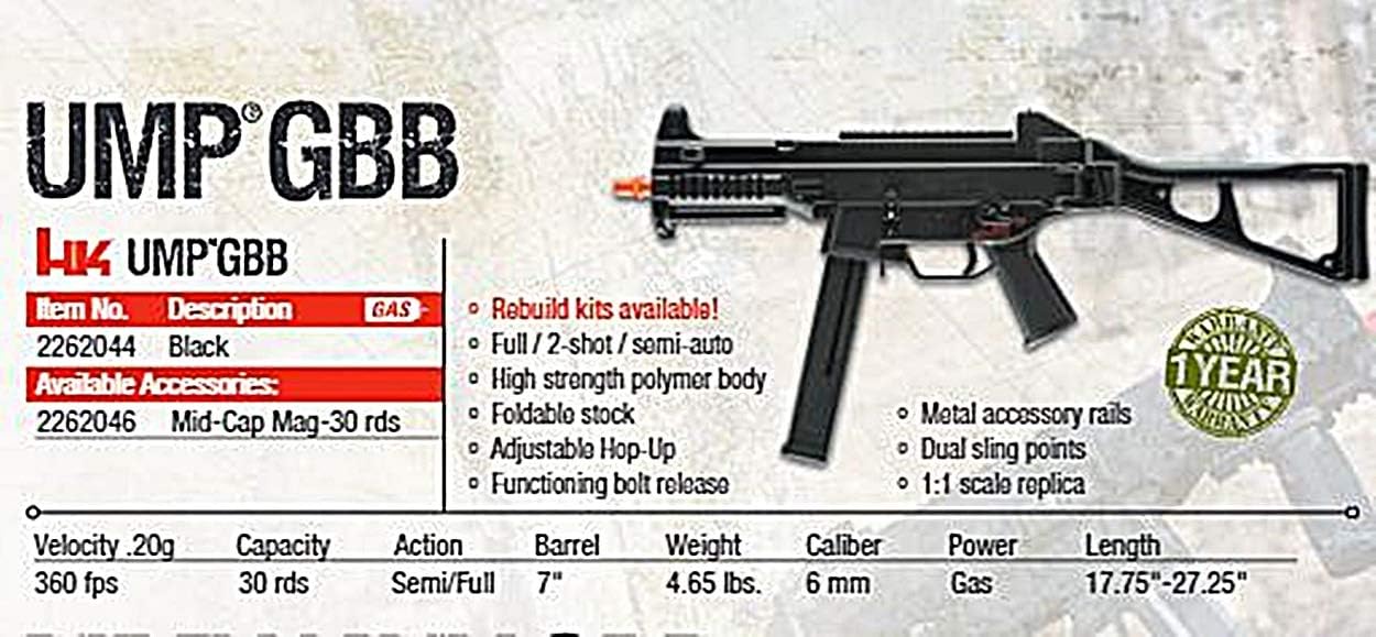 VFC H&K HK UMP GBB Airsoft Gun