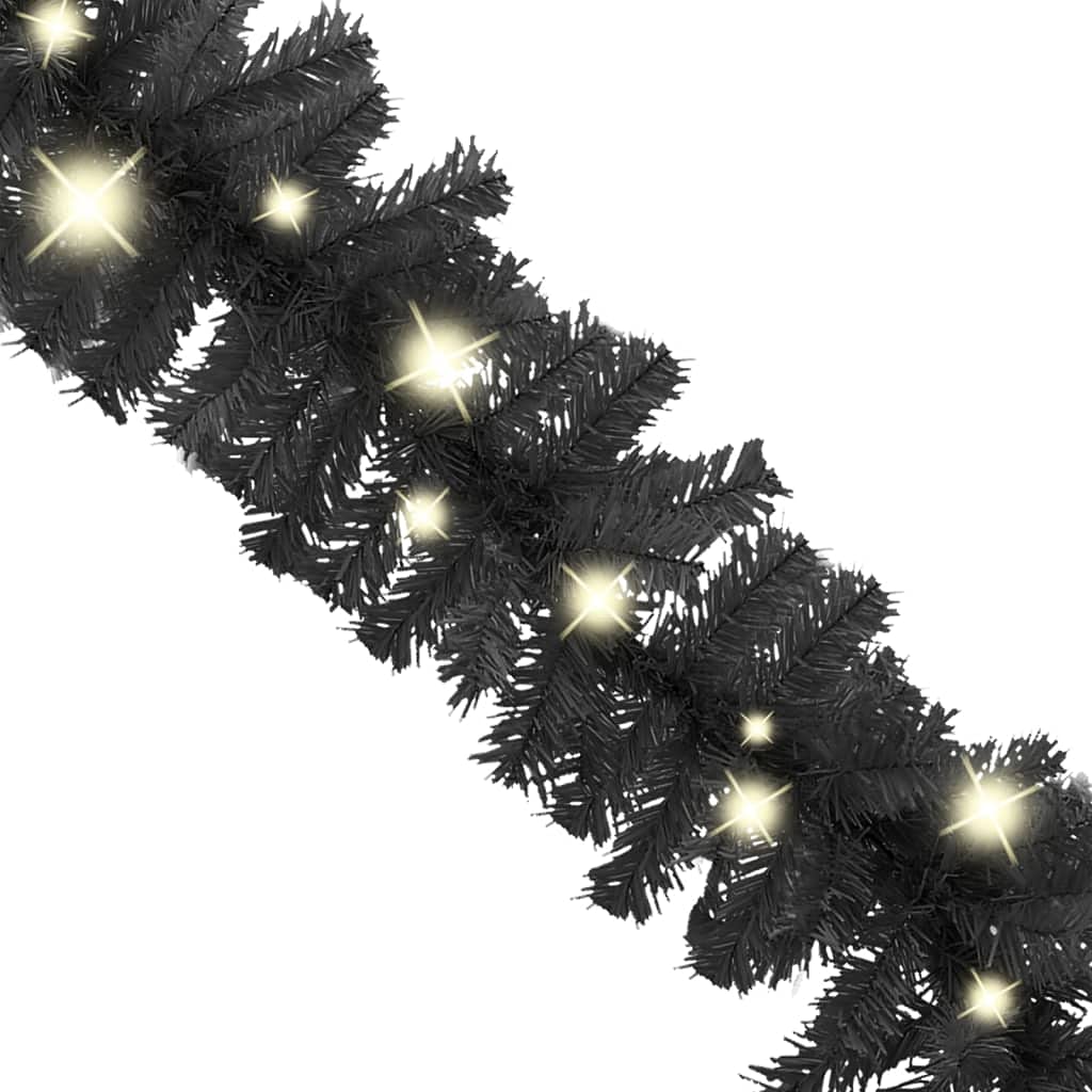 Weihnachtsdekoration Haus Weihnachtsgirlande mit 150 LEDs 10m Schwarz PVC Niedriger Energieverbrauch Weihnachtsdekoration für Treppengeländer oder Fenster Wand Tür Decke