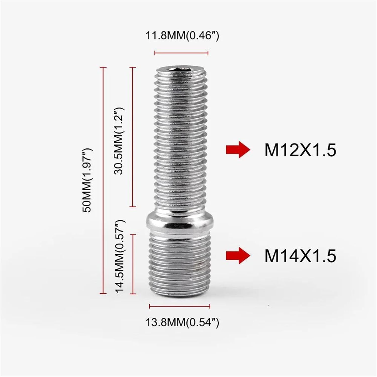 Wheel Stud Compatible with Benz 57mm Extended Wheels Stud Wheel Bolts M14x1.5 M12x1.5 Screw Wheel Lug Bolts Wheel Lug Nuts 20 Pcs