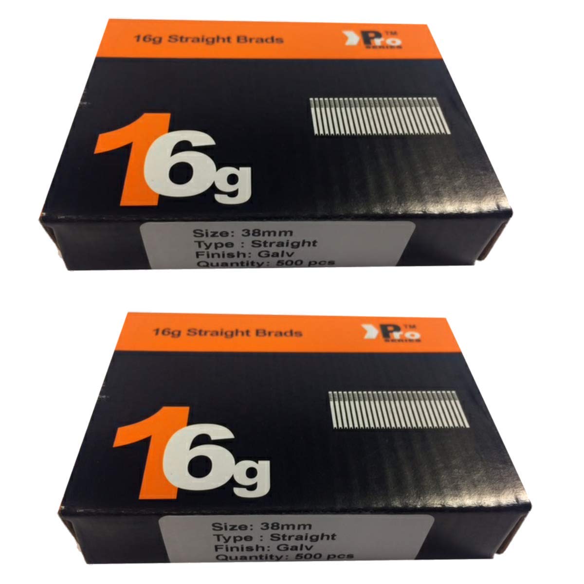 (2 x 500) 1000 Nail - Size 38mm 16g Straight, Compatible with Dewalt,Paslode,Hitachi ((2 x 500) 38mm)