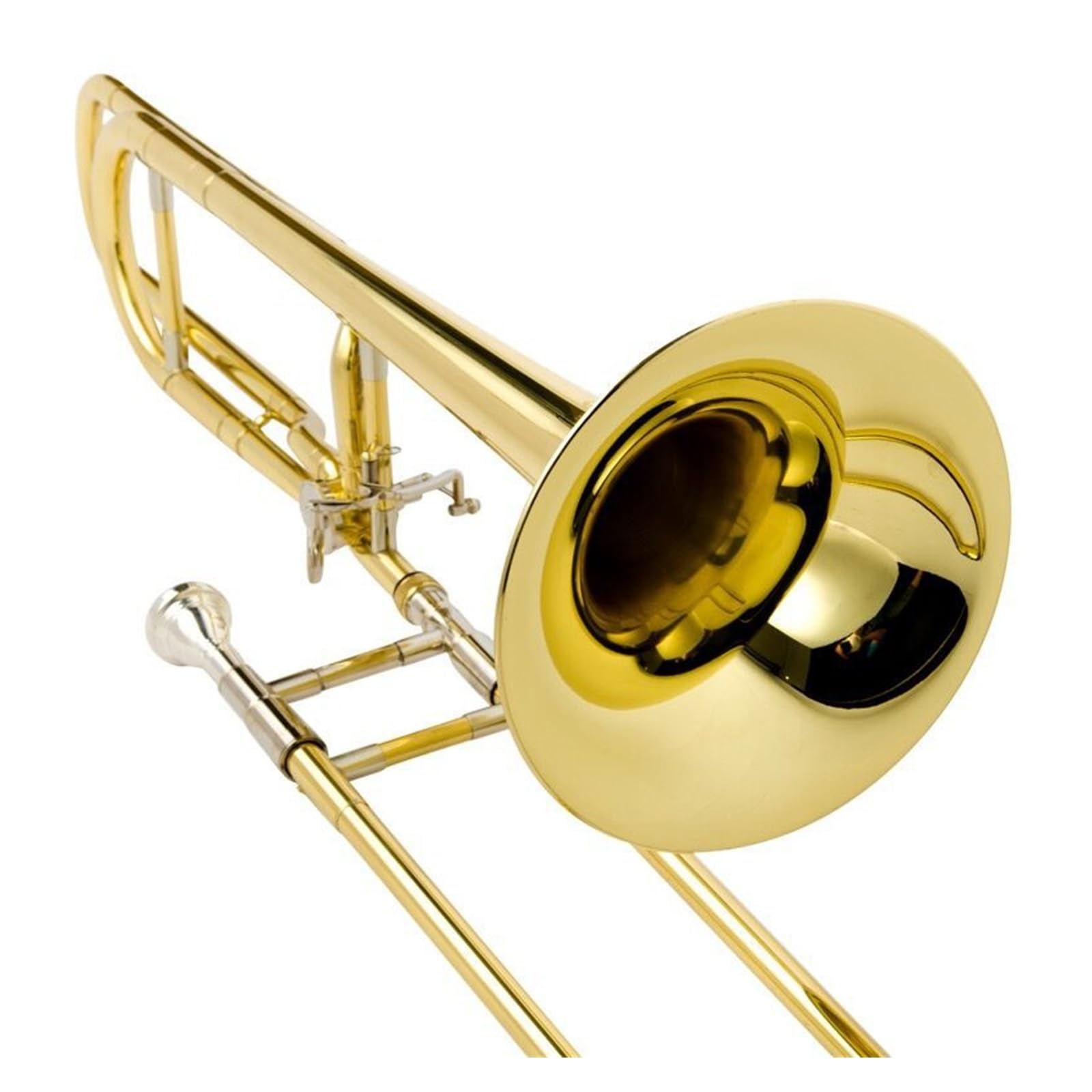 Puzon Tenor B dur instrument puzonowy lakierowany na złoto niklowany