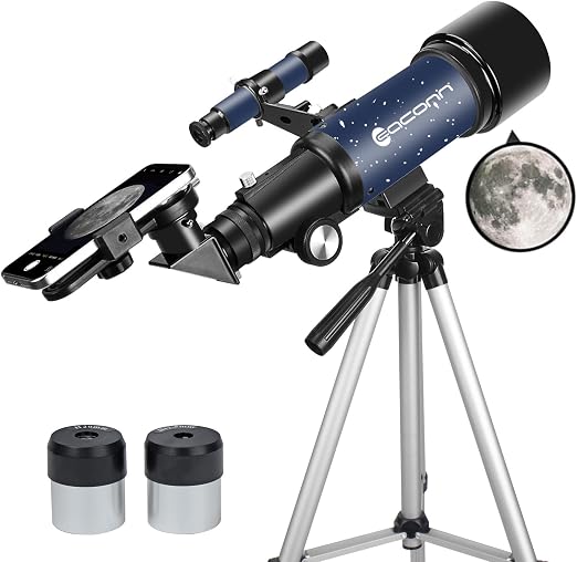 EACONN Télescope Astronomique Réfracteur 70/400 mm avec Adaptateur Smartphone