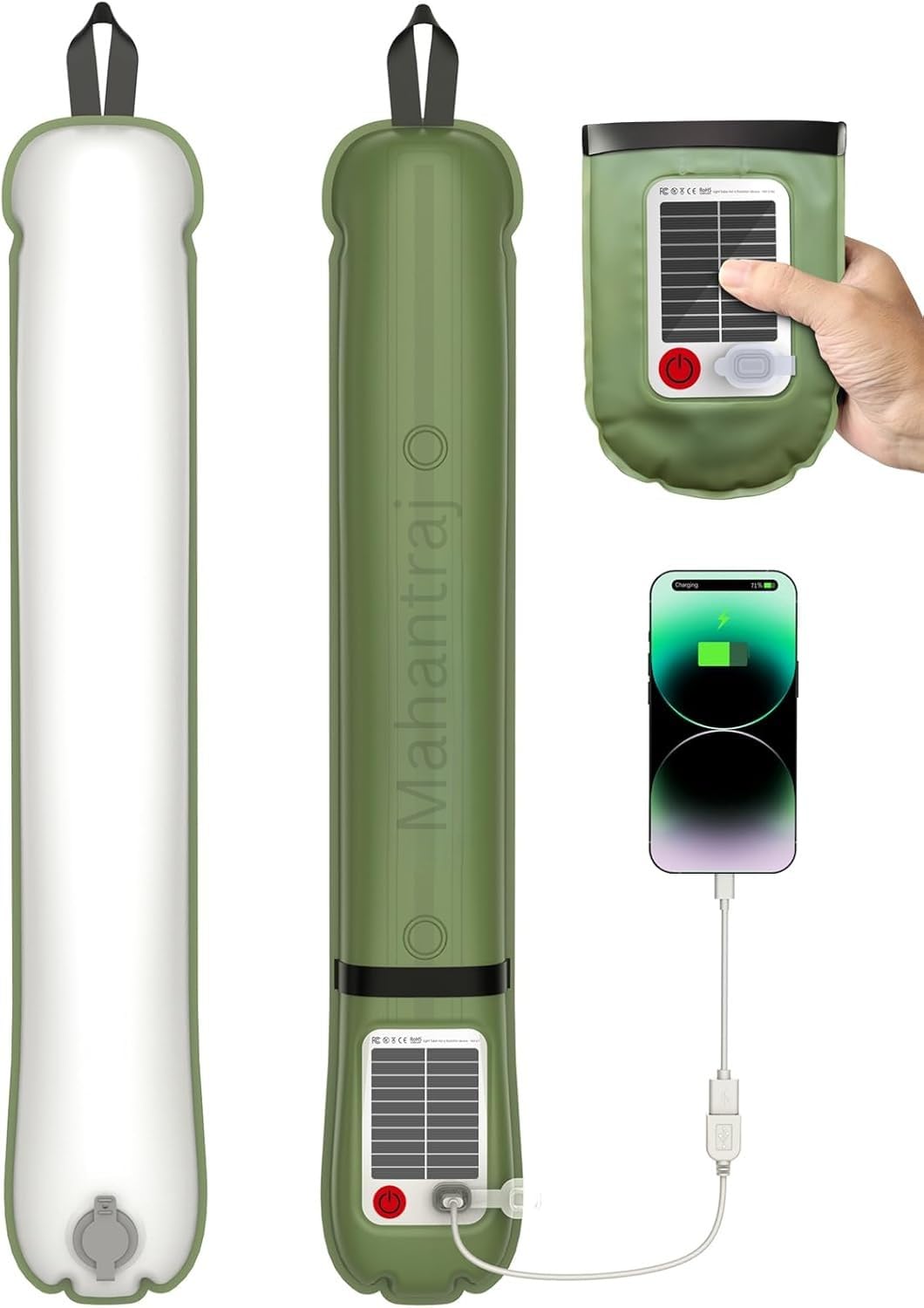 Inflatable Solar Tube Light | USB Rechargeable Solar Lantern | 4 Lighting Modes | IP66 Waterproof | Portable & Lightweight | Foldable Camping Tent Light | Power Bank Function-image-25