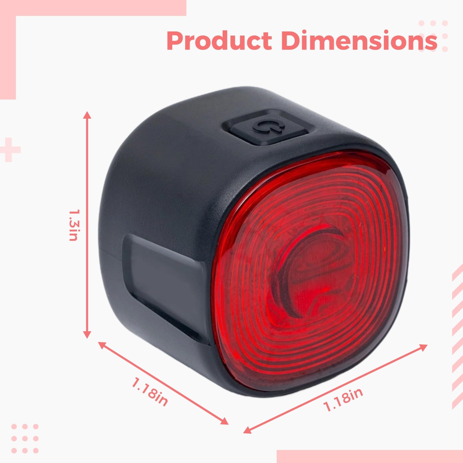 2 luci posteriori per bicicletta, sensore di freno, luce posteriore intelligente, ricaricabile tramite USB C, grandangolo a 260°, 6 modalità di illuminazione, perline COB, impermeabilità IP66, per
