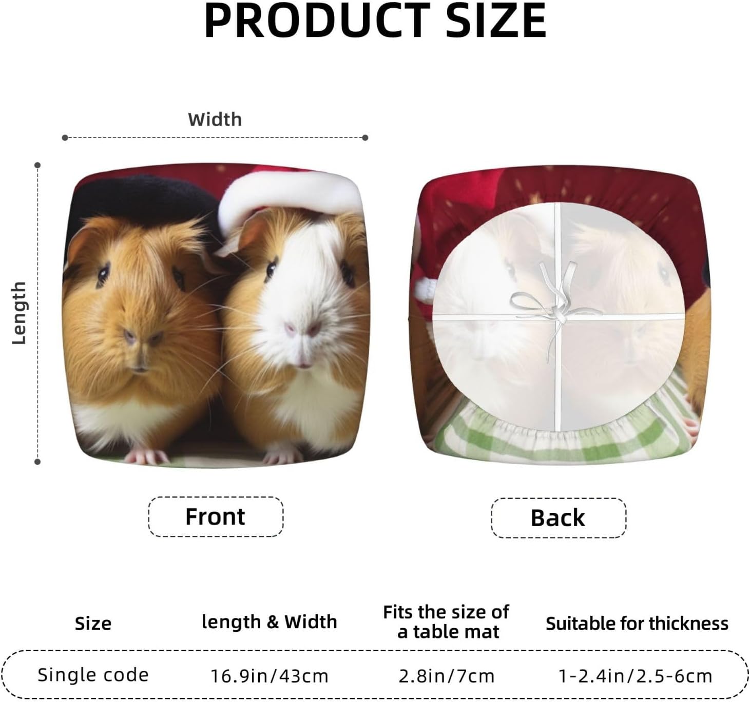 Cute Christmas Pet Print Square Cushion Covers 6 Pcs Set Elastic Non-Slip Seat Cushion Slipcovers Pet Furniture Protectors for Chair, Sofa