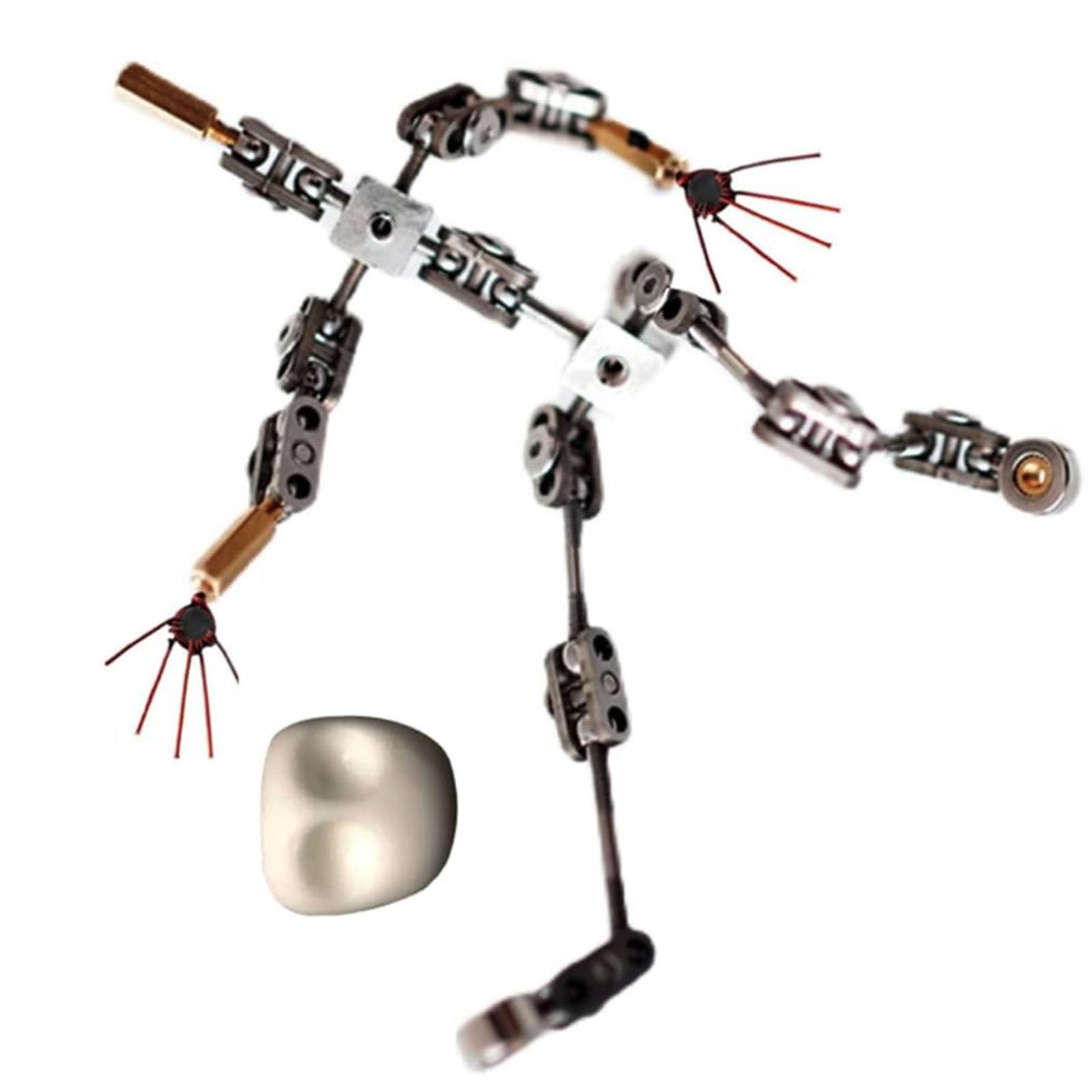 Zestawy do samodzielnego montażu: figurki kukiełkowe z metalu o wymiarach 12–20 cm, animacja poklatkowa z dłońmi i czaszką do animacji poklatkowej i do lepienia z gliny,13CM