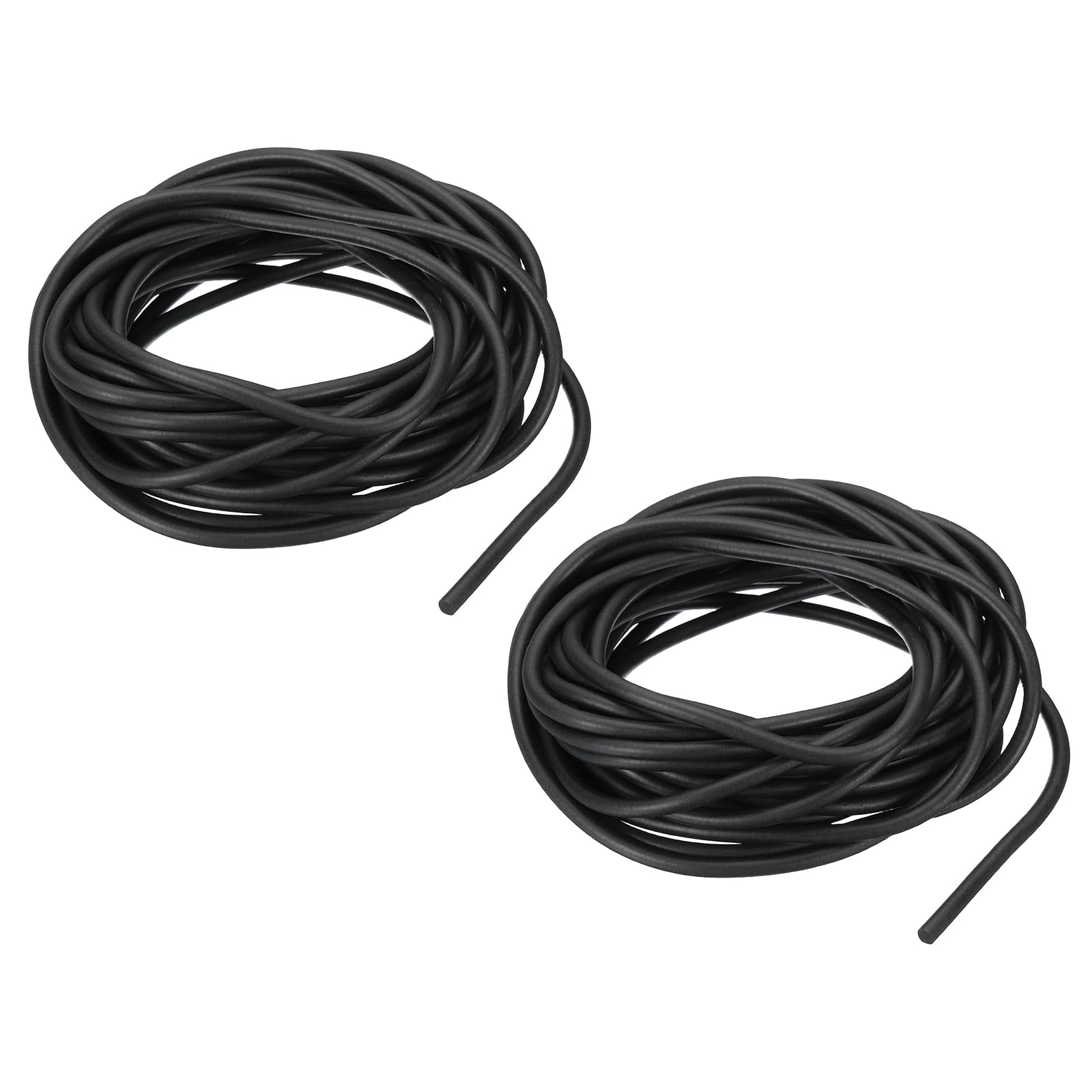 PATIKIL Silicone Foam Seal Strip 4.5mm Dia 7.5 M(24.6 Ft) Long, 2 Pcs Round High Density Solid Sponge Rubber Weather Seal Strip for DIY Warehouse Concrete Joints Wall Cracks, Black
