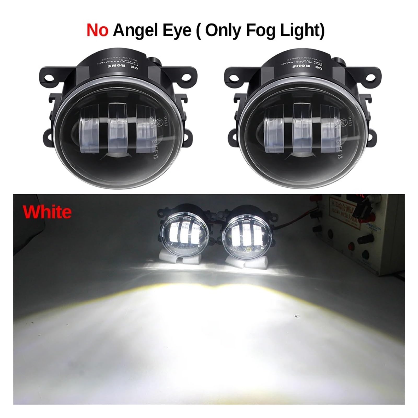FARO FANALE 2 X Gruppo Luce Nebbia Dell'occhio Angelo Per Opel Per Corsa D Hatchback 2007-2015 Auto LED Lente Nebbia Lampada Marcia Diurna DRL 30W H11 12V Fari Anteriori(Bianco)