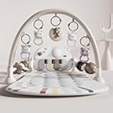 Baby Gym with Kick and Play Piano, Baby Play Mat Tummy Time Activity Gym Mat with 5 Infant Sensory, Music & Lights Boy or Girl for Newborn 0 to 3 6 9 12 Months