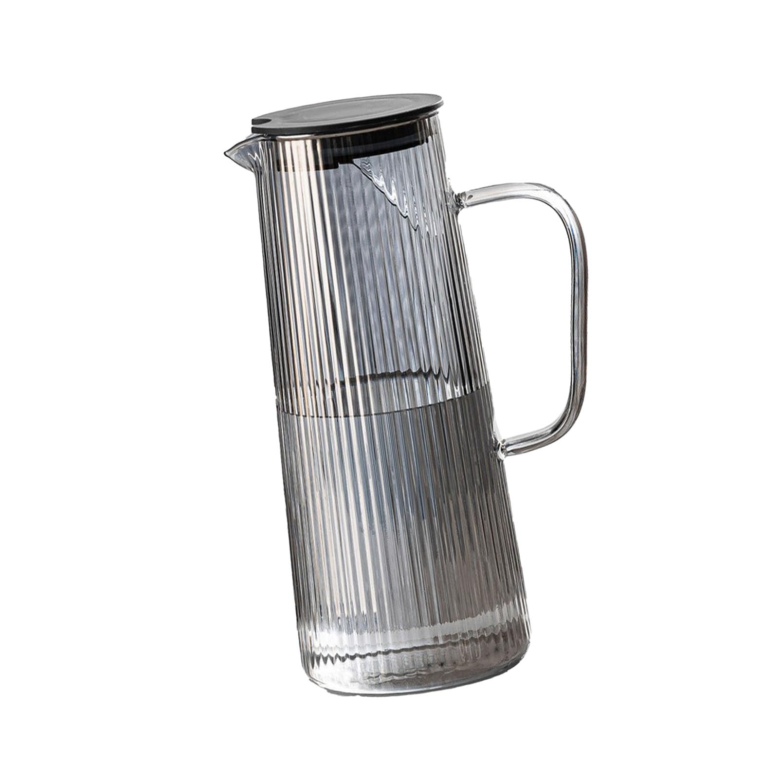 Cocoarm Juego de Jarra de Vidrio, Juego de Jarra y Taza de Agua de Vidrio de Borosilicato Alto, 1450 Ml con 4 Tazas, Tapa de Acero Inoxidable 304, de Agua Fría Resistente Al Calor para el Hogar,