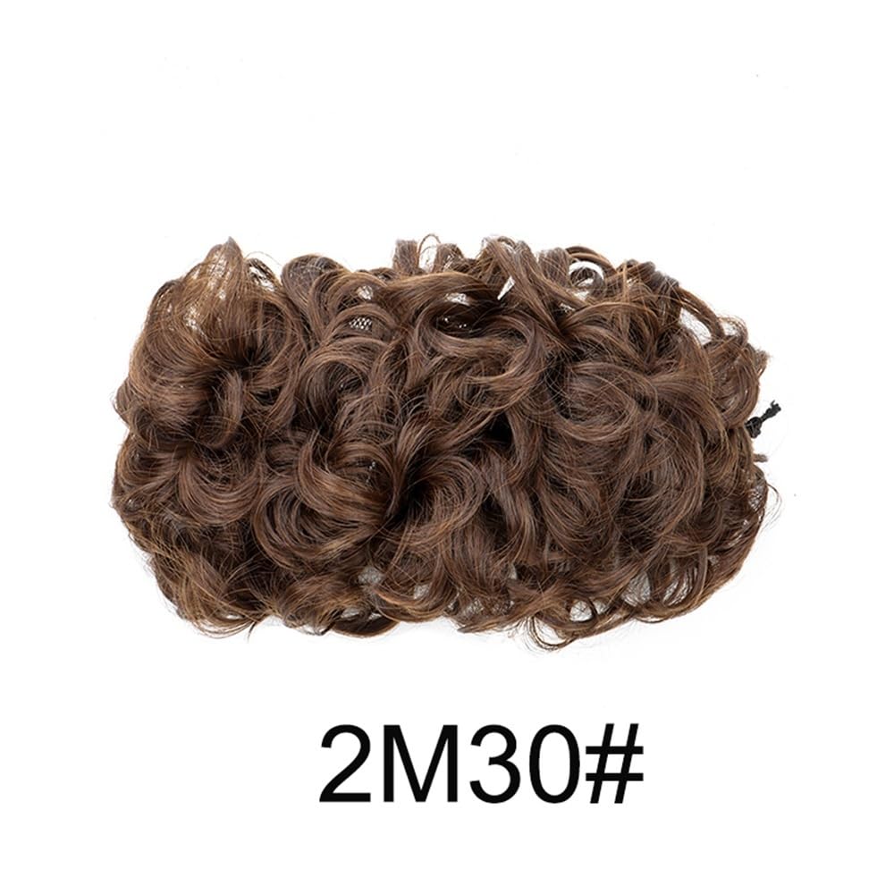 Parrucchino Elastico Chignon sintetico riccio con coulisse, chignon scrunchie con clip, chignon soffice e spettinato Cravatta Per Capelli(2M30)