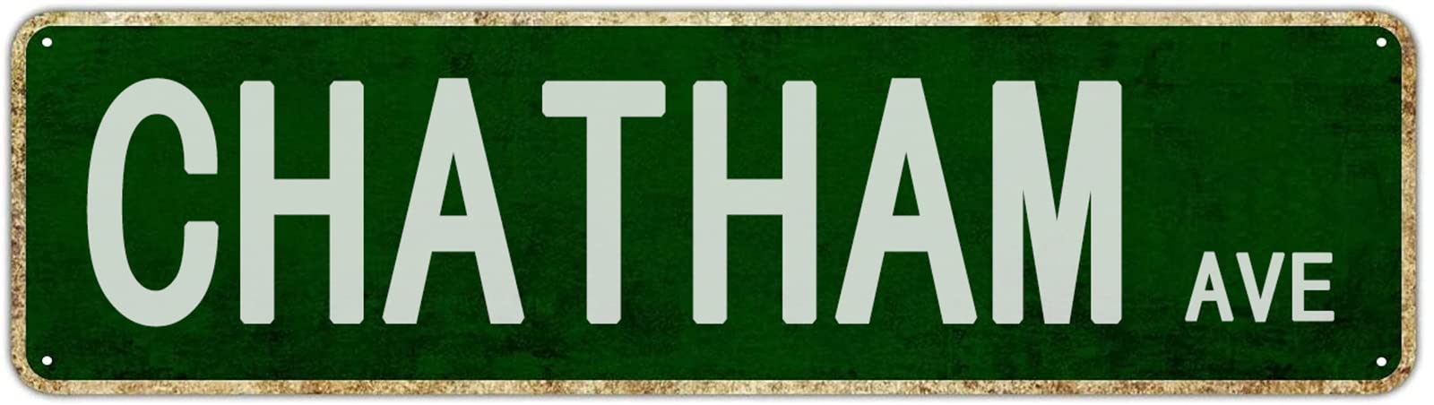 Chatham Avenue Vintage Tin Signs Art Plaque Aluminum for Bedroom Garden Wall Barn Coffee Hanging Decor 4x16 Inch
