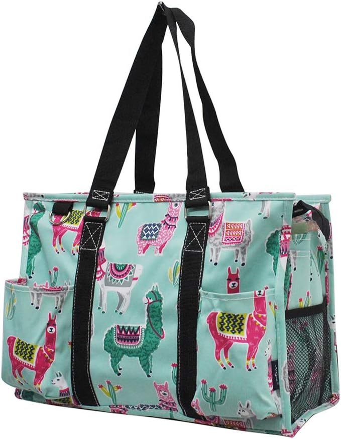 NGIL Zippered Caddy Organizer Tote Bag, Llama-black, Medium