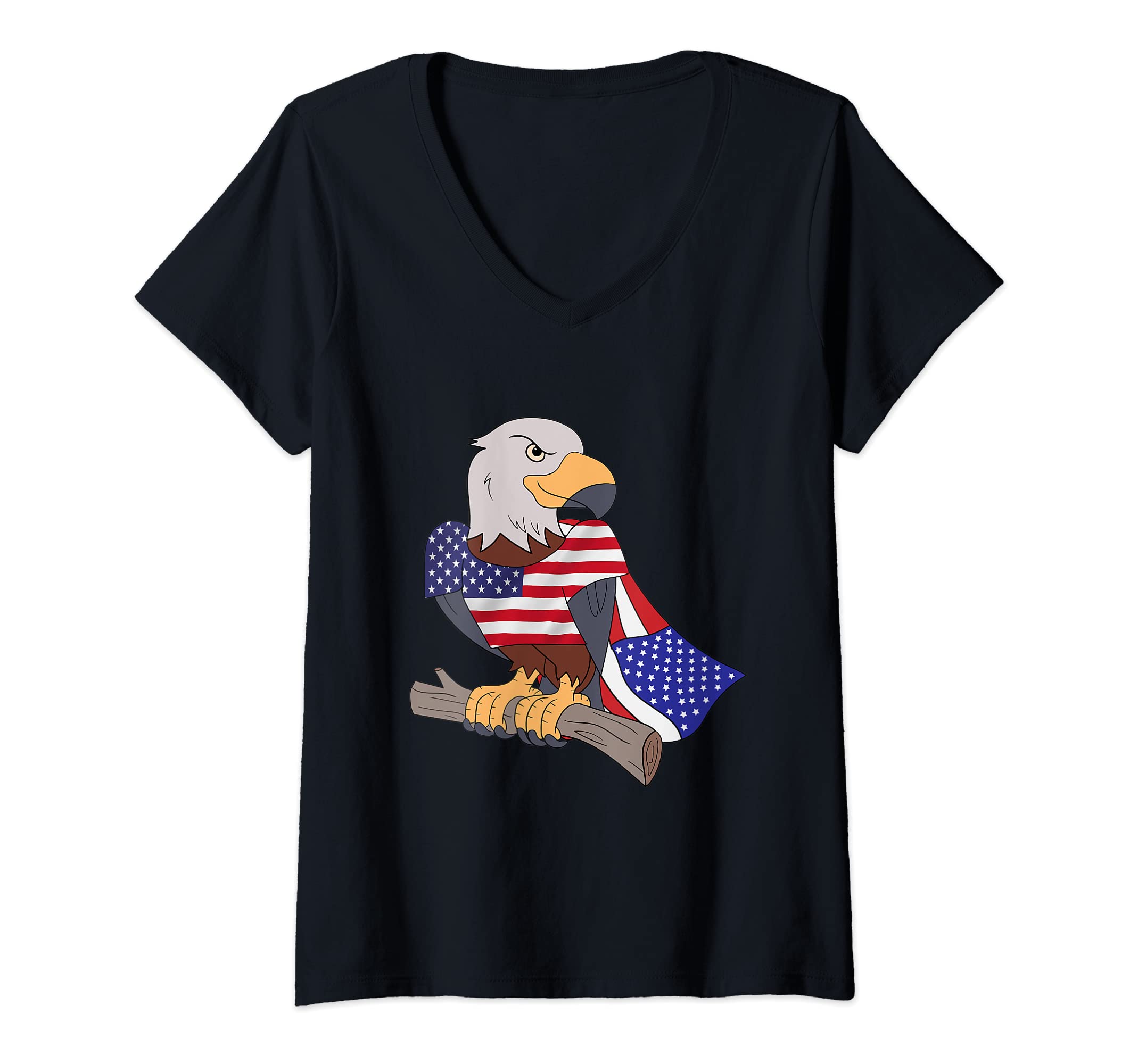 Womens USA Seeadler Tiere stars and stripes, 4th of July, Patriot V-Neck T-Shirt