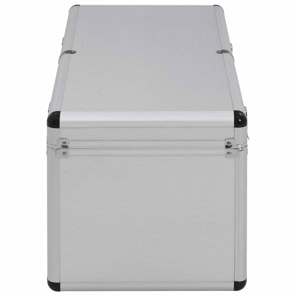 Lot de 2 Boîte à Outils, Caisse à Outils Mallette en Métal Caisse de Rangement Valise de Transport 2 pcs Argenté Aluminium