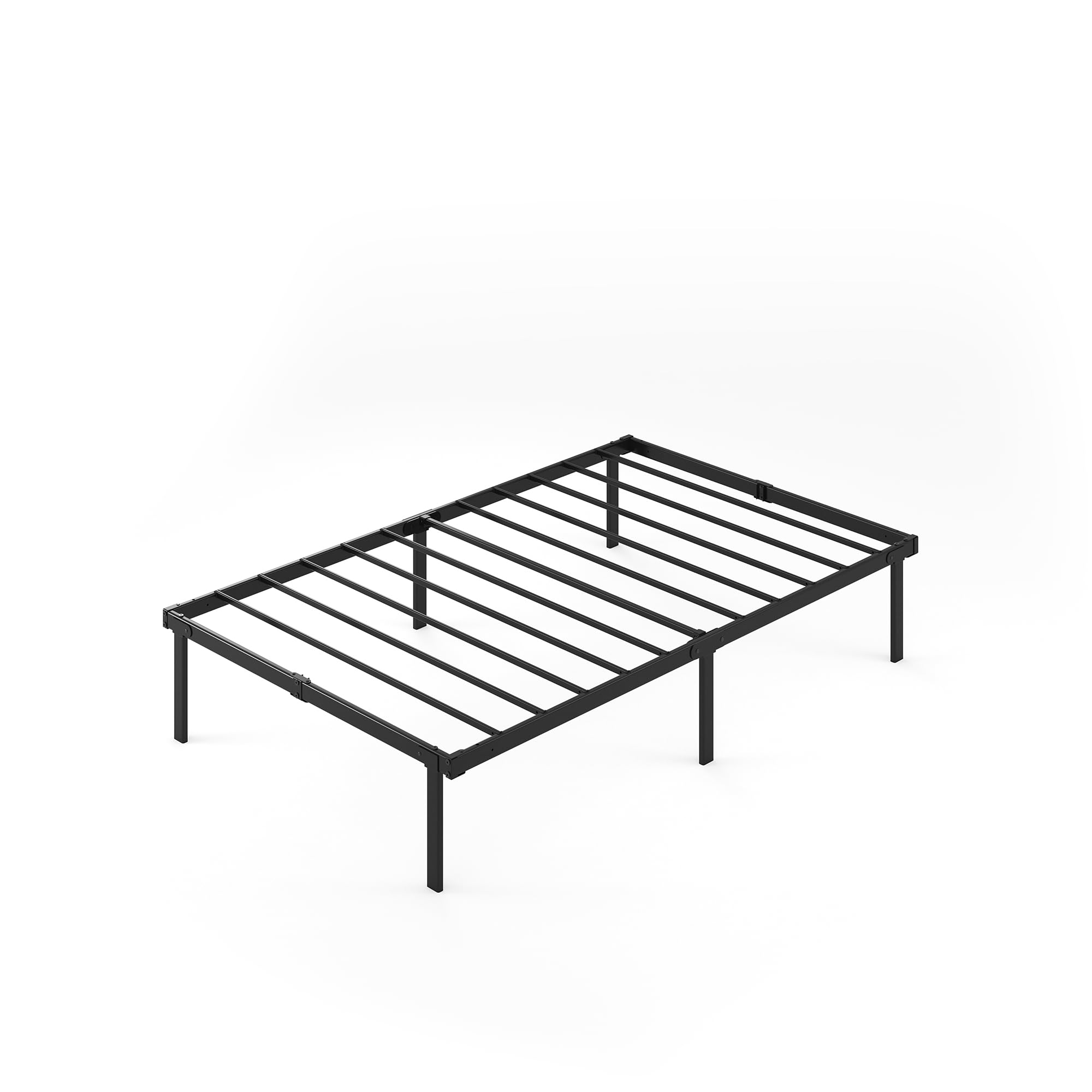 Zinus Caleb Somier 90x190 cm - Altura 35 cm - Base Cama Individual en Acero - Láminas de Metal - Montaje Fácil- Espacio de Almacenamiento - Negro